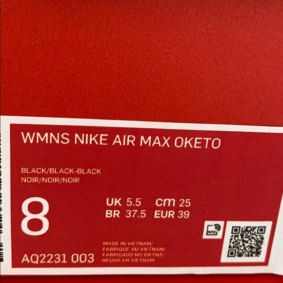 Nike Air Max Oketo Black Canvas W AUTHENTIC - Picture 10 of 10